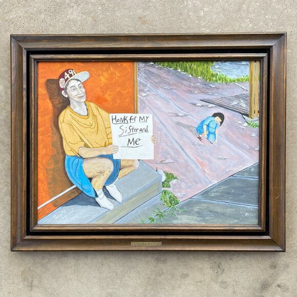 Original Framed Oil Painting Art on Canvas, Santa Fe Barrio - Picture 8 of 15